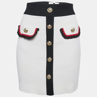 Maje Ecru Cotton Knit Jerome Mini Skirt In White