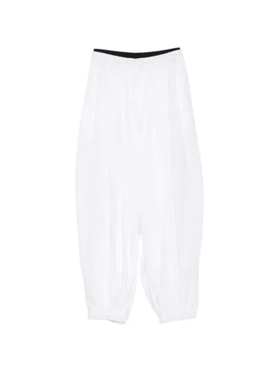 Maje Elasticated-waistband Oversize Trousers In White