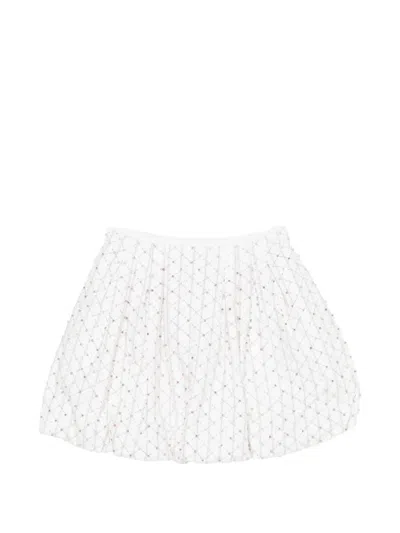 Maje Embellished A-line Mini Skirt In White