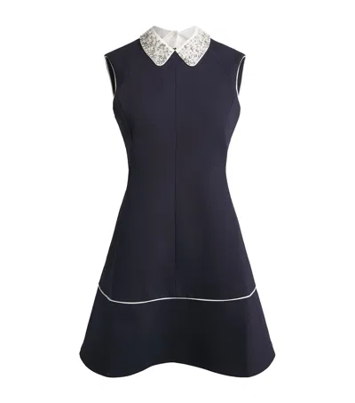 Maje Embellished Collar Mini Dress In Blue