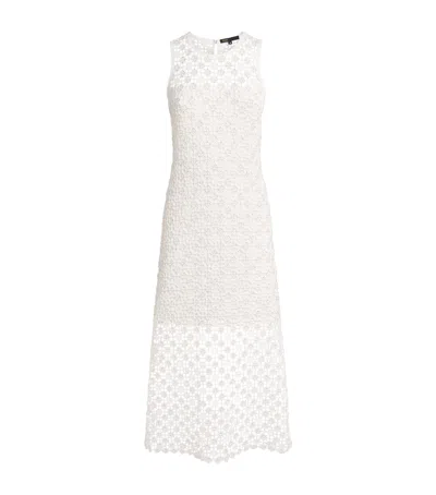 Maje Embellished Crochet Midi Dress In Neutral