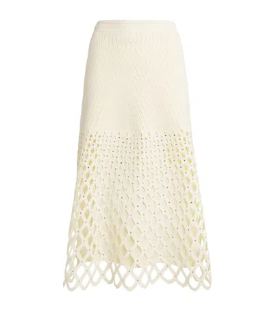 Maje Crochet Skirt With Removable Lining In Yellow