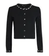 Maje Embellished Cropped Cardigan In Black