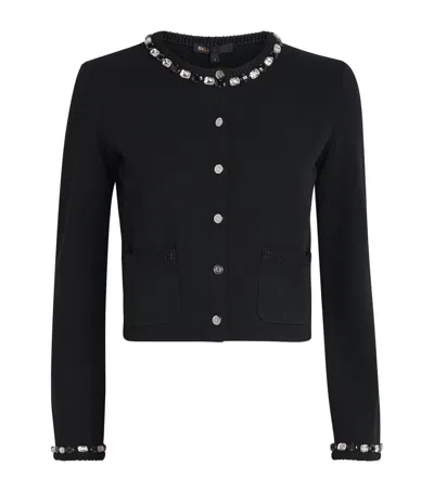 MAJE EMBELLISHED CROPPED CARDIGAN