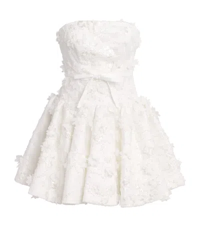 Maje Embellished Floral Mini Dress In White