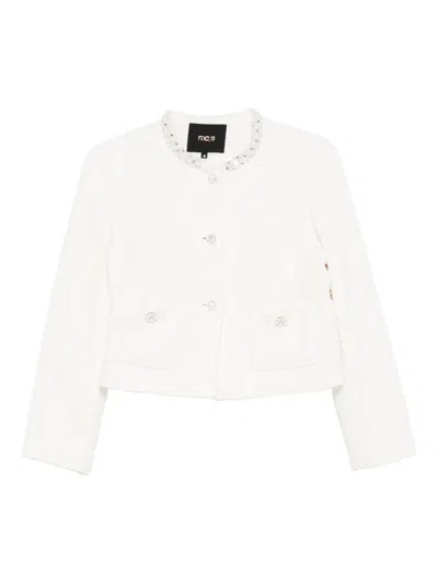 Maje Embellished Jacket In White