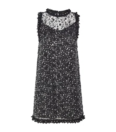 Maje Embellished Mini Dress In Black