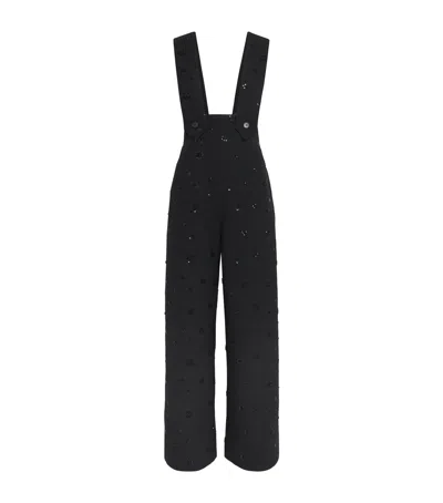 Maje Embellished Straight Dungarees In Black