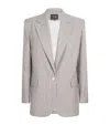 Maje Embellished Stripe Blazer In Gray