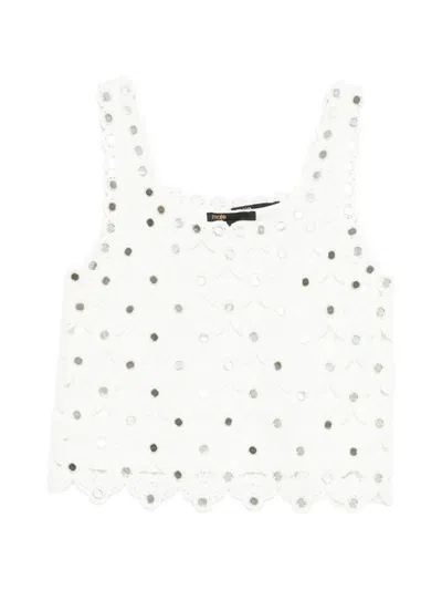 Maje Embellished Top In White