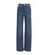 Maje Embellished Wide-leg Jeans In Blue