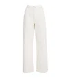 Maje Embellished Wide-leg Jeans In White