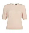 Maje Embellished Wool Short-sleeve Sweater In Neutral