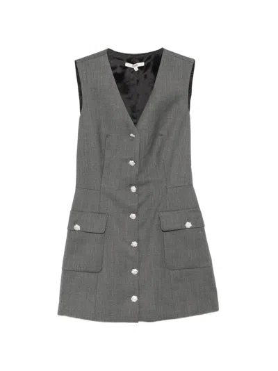 Maje Playsuit Mit Verzierten Knöpfen In Grau
