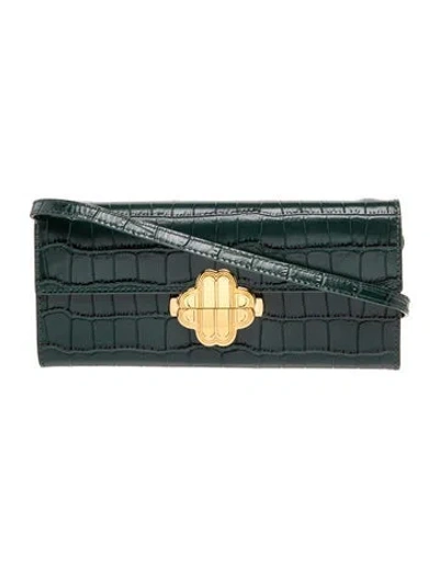 Pre-owned Maje Embossed Leather Shoulder Bag In Blue