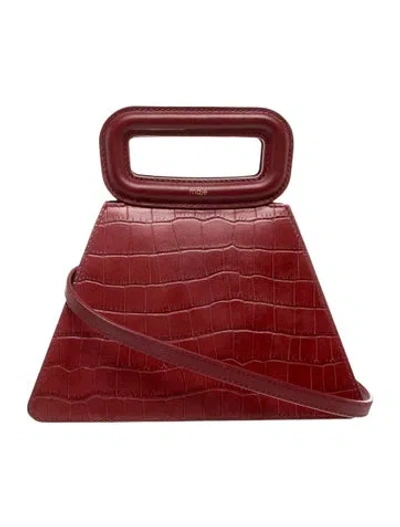 Pre-owned Maje Embossed Leather Shoulder Bag In Red