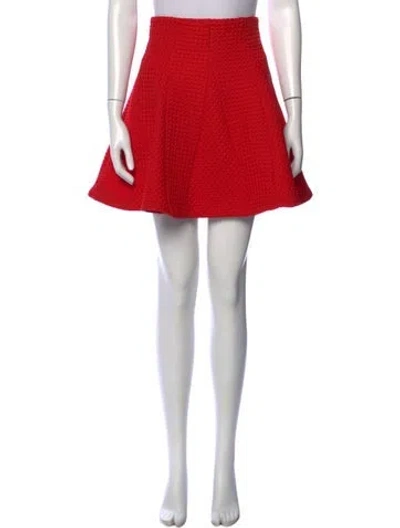 Pre-owned Maje Embroidered Accent Mini Skirt In Red