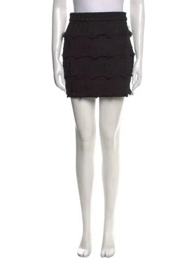 Pre-owned Maje Embroidered Accent Mini Skirt In Black
