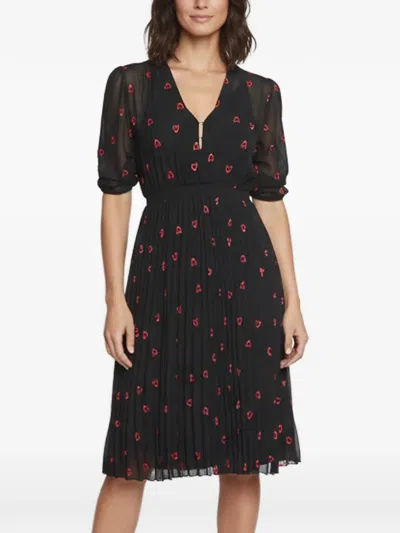 Pre-owned Maje Embroidered Chiffon Rengia Mini Dress In Black