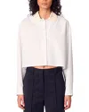 Maje Short Shirt With Embroidered Collar In White