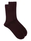 Maje Embroidered Logo Socks In Red