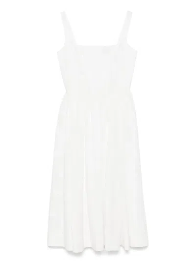 Maje Embroidered Midi Dress In White