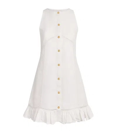 Maje Embroidered Mini Dress In White