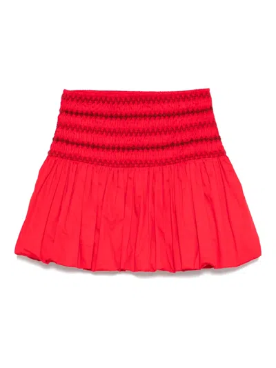 Maje Embroidered Mini Skirt In Red