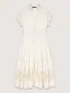 Maje Embroidered Ruffled Maxi Dress In Ecru