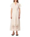 Maje Embroidered Ruffled Maxi Dress In Ecru