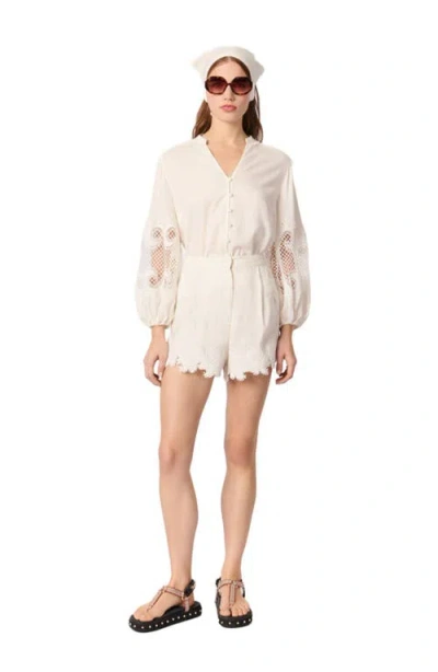 MAJE MAJE EMBROIDERED FLORAL SHORTS