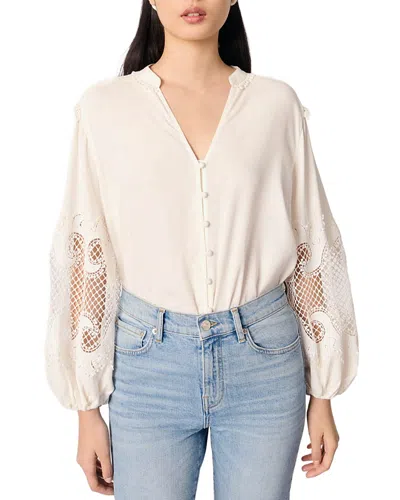 MAJE EMBROIDERED SLEEVE TOP