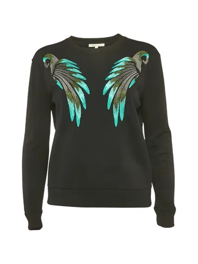 Pre-owned Maje Embroidered Sweatshirt In Black