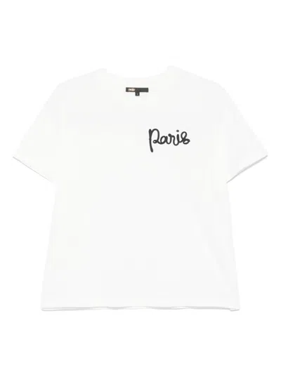 Maje Embroidered T-shirt In White