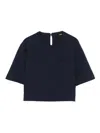 Maje Heavy Crepe Short Top In Blue