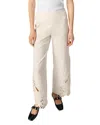 Maje Womens Blanc Scalloped-trim Mid-rise Embroidered Stretch-cotton Trousers In Ecru