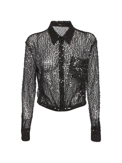 Pre-owned Maje Esther Blouse In Black
