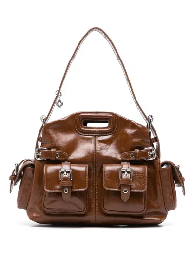 Maje Eyelet-detail Cross Body Bag In Bruns