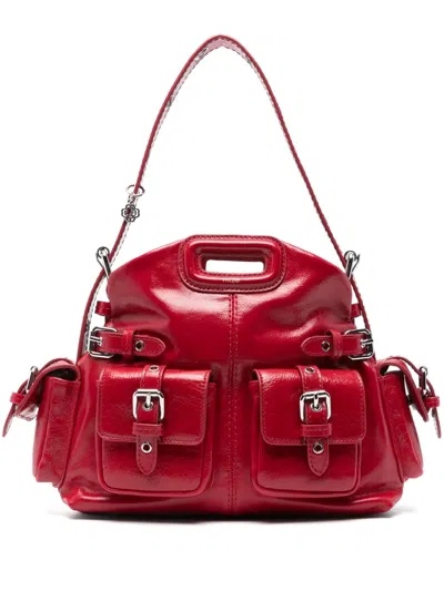 Maje Eyelet-detail Cross Body Bag In Red