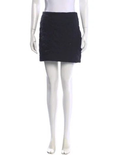 Pre-owned Maje Eyelet Trim Mini Skirt In Blue