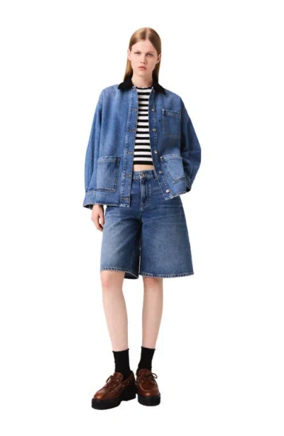 MAJE MAJE FADED DENIM JACKET