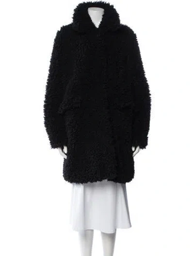 Pre-owned Maje Faux Fur Coat In Black