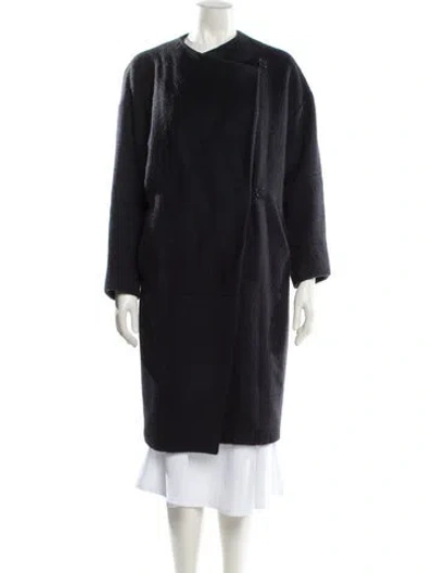 Pre-owned Maje Faux Fur Coat In Blue