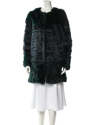 Pre-owned Maje Faux Fur Coat In Green