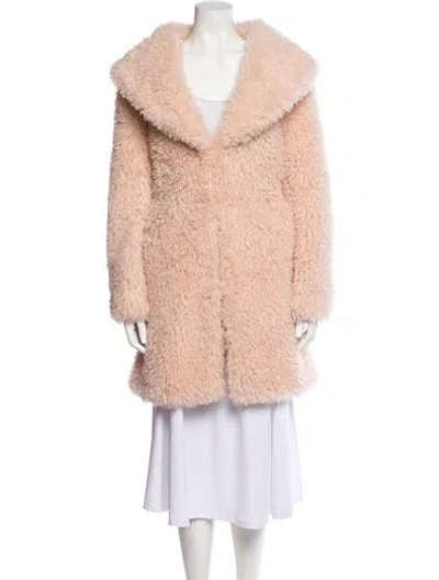 Pre-owned Maje Faux Fur Coat W/ Tags In Neutral