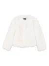 Maje Faux-fur Cropped Jacket In White