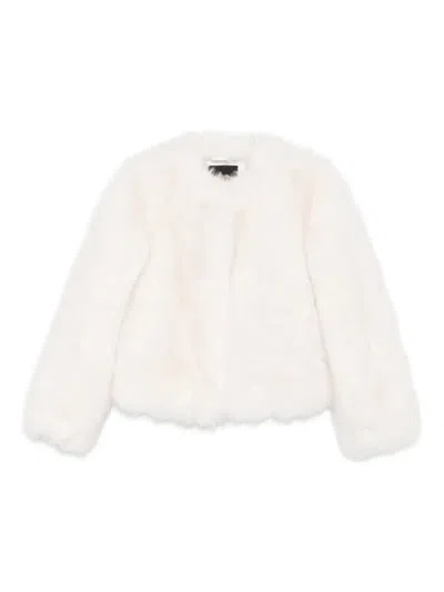 Maje Faux-fur Cropped Jacket In White