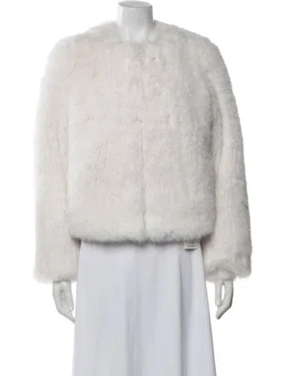Pre-owned Maje Faux Fur Faux Fur Jacket W/ Tags In Neutral