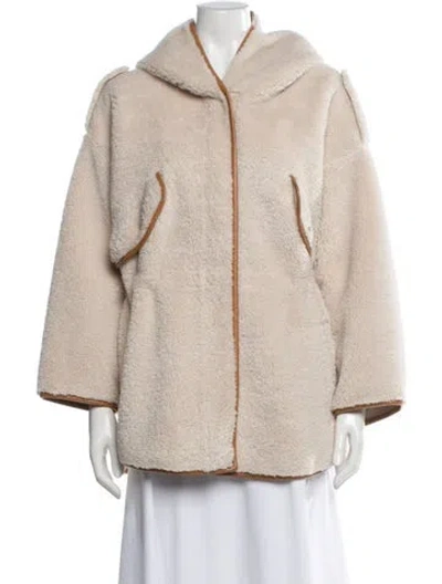 Pre-owned Maje Faux Fur Jacket In Brown