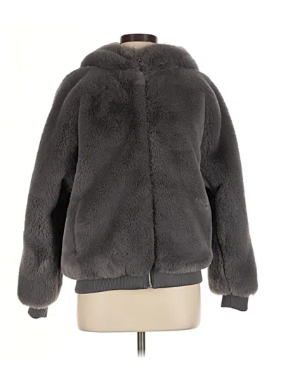 Pre-owned Maje Faux Fur Jacket In Gray